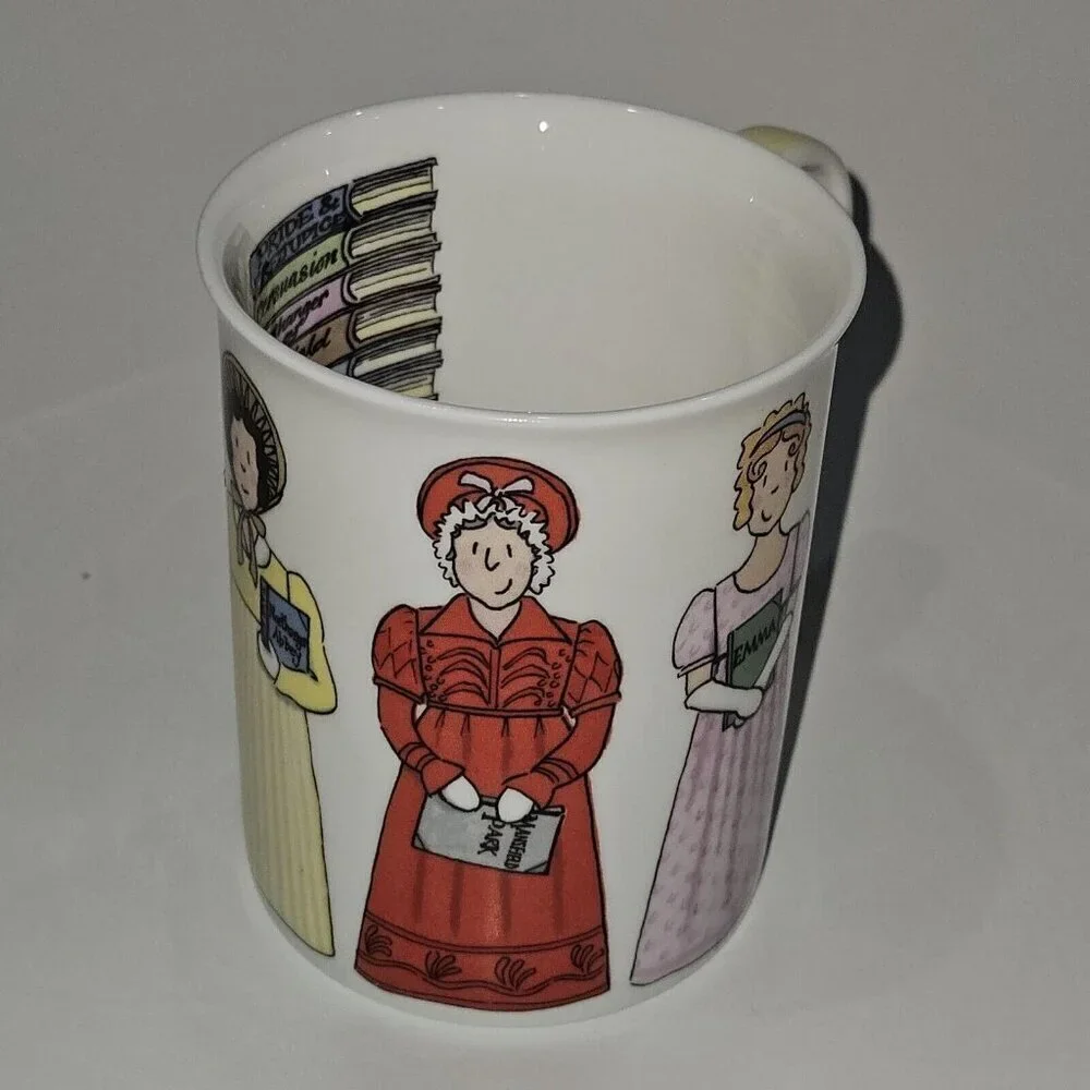 Jane Austen Book Characters Mug Coffee Cup Alison Gardiner Fine Bone China Darcy